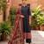 Black floral printed cotton kurta set