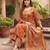 Rust floral printed cotton kurta set