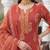 Rust floral printed cotton kurta set