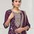 Deep purple fancy fabric hand embroidery semi stitched salwar suits