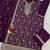 Deep purple fancy fabric hand embroidery semi stitched salwar suits