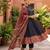 Black floral printed cotton kurta set