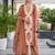 Rust floral printed cotton kurta set
