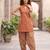 Rust floral printed cotton kurta set