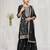 Black fancy fabric hand embroidery semi stitched salwar suits