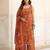 Rust floral printed cotton kurta set