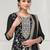 Black fancy fabric hand embroidery semi stitched salwar suits
