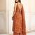 Rust floral printed cotton kurta set