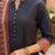 Black floral printed cotton kurta set
