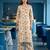 Cream floral printed viscose rayon kurta set