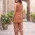 Rust floral printed cotton kurta set
