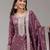 Wine silk blend zari work semi stitched salwar suits