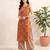 Rust floral printed viscose rayon kurta set