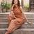 Rust floral printed cotton kurta set