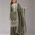 Olive green silk blend zari work semi stitched salwar suits