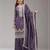 Dark lavender silk blend zari work semi stitched salwar suits