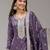Dark lavender silk blend zari work semi stitched salwar suits