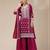 Magenta faux georgette zari work semi stitched salwar suits