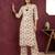 Cream floral printed viscose rayon kurta set