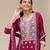 Magenta faux georgette zari work semi stitched salwar suits