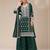 Bottle green faux georgette zari work semi stitched salwar suits