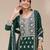 Bottle green faux georgette zari work semi stitched salwar suits
