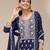 Royal blue faux georgette zari work semi stitched salwar suits