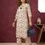 Cream floral printed viscose rayon kurta set