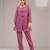Pinkish mauve faux georgette floral print semi stitched salwar suits