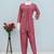 Pinkish mauve faux georgette floral print semi stitched salwar suits