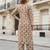Off white floral printed viscose rayon kurta set