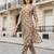 Off white floral printed viscose rayon kurta set