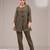 Muted brown faux georgette floral print semi stitched salwar suits
