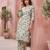 White floral printed viscose rayon kurta set