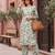 White floral printed viscose rayon kurta set