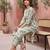 White floral printed viscose rayon kurta set