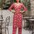 Pink floral printed viscose rayon kurta set