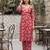Pink floral printed viscose rayon kurta set