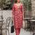 Pink floral printed viscose rayon kurta set
