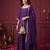 Purple hand embroidered silk blend kurta set
