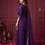 Purple hand embroidered silk blend kurta set