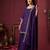 Purple hand embroidered silk blend kurta set