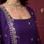 Purple hand embroidered silk blend kurta set