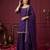 Purple hand embroidered silk blend kurta set