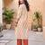 Cream floral printed cotton kurta set