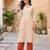 Cream floral printed cotton kurta set