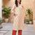 Cream floral printed cotton kurta set