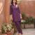 Purple plain cotton kurta set