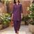 Purple plain cotton kurta set
