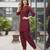 Maroon plain cotton kurta set